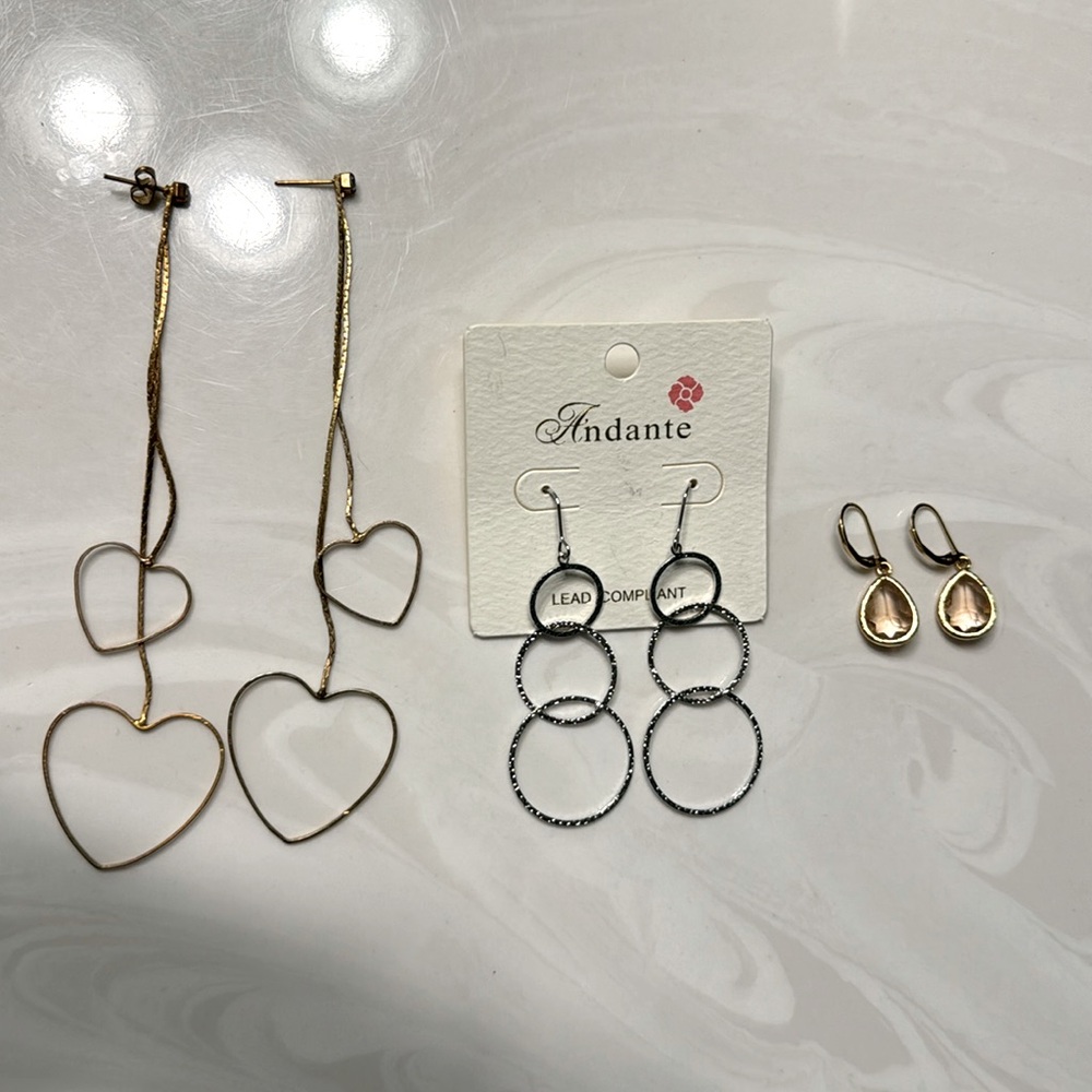 Set of 3 Dangly Earrings